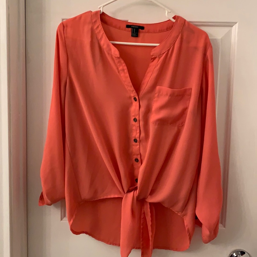 Coral dressy blouse
